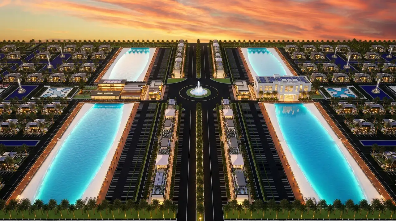 SCDC Texas resort master-planned multifamily community, aerial render